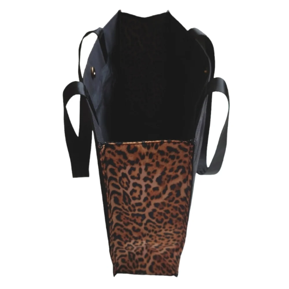 EFFY Jewelery Collectible Large Tote Shopping Bag Black Animal print New
